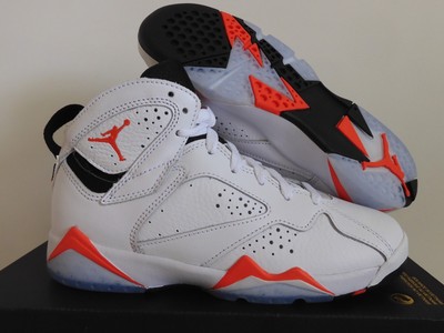 NIKE AIR JORDAN 7 RETRO (GS) WHITE-CRIMSON-BLK SZ 5.5Y-WOMENS SZ 7 [DQ6040-160]