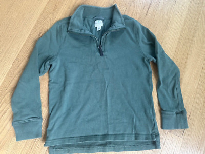 Boy's Crewcuts Pullover Shirt Top Green Small 1/4 Zip JCrew Kids Collar
