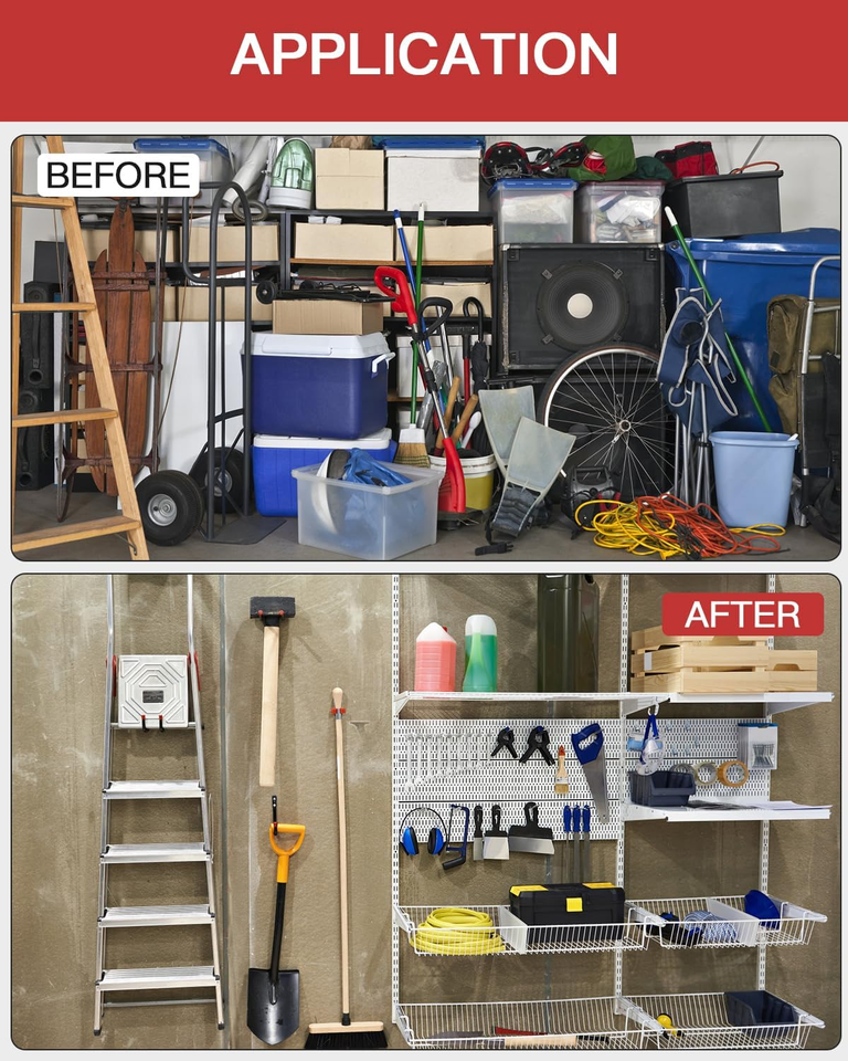 6 Ganci A J Per Garage - Portautensili Da Parete Fino A 25kg Ciascuno