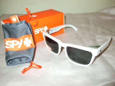 NEW Spy Helm Tech Sunglasses, Vintage White, Happy Gray Green, Cat-3 