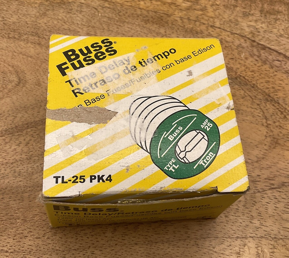 Boîte De 4 Fusibles Bussmann TL25 20 Amp - Temporisés à Vis (Edison) - Fabriqué Au Mexique