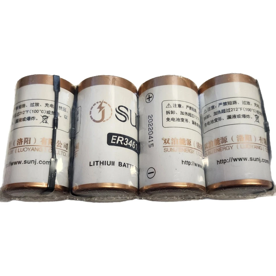 Pack of 4x Sunj Er34615h Lithium Battery 3.6V Size D 19000mAh Low Self-Discharge - Image 2 of 4