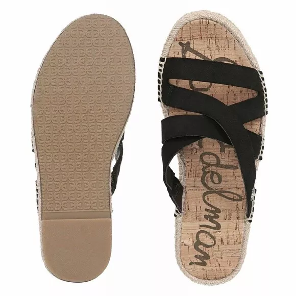 SAM EDELMAN Sandal 8.5 AVERIE Espadrille Slides Flats Black