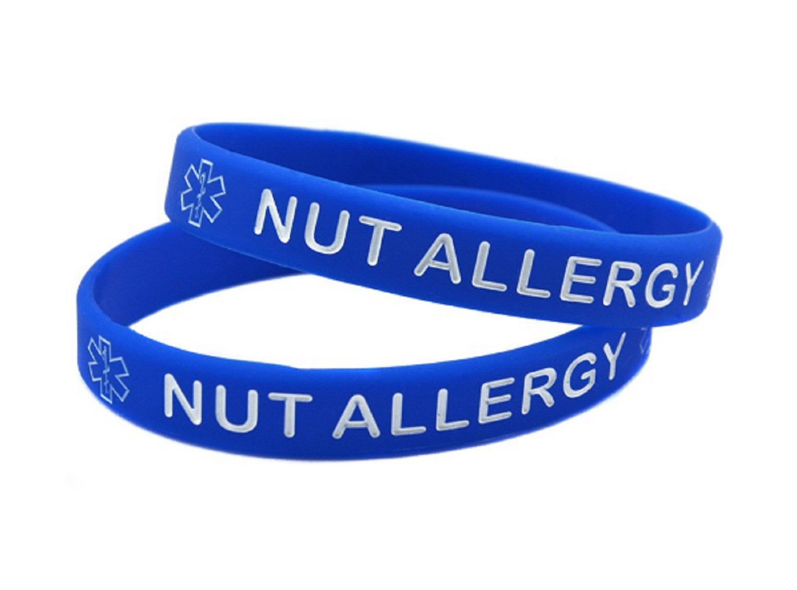 1pc Adult Nut Allergy Warning Medical Alert Silicone Wrist Band
