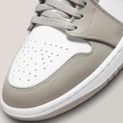 Nike Air Jordan 1 Mid 'Linen' Grey/ White Men's Size US 9