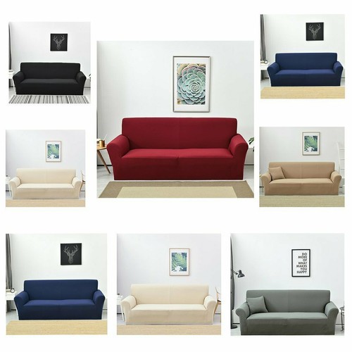 Stretch Sofa Covers 1 2 3 4 Seater Spandex Chair Couch Cover Slipcover Protector - Bild 3 von 19
