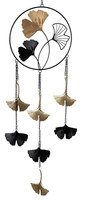 Formano HäNger Gingko-Blatt Schwarz-Gold Aus Metall Ca. 60 Cm Lang 559166