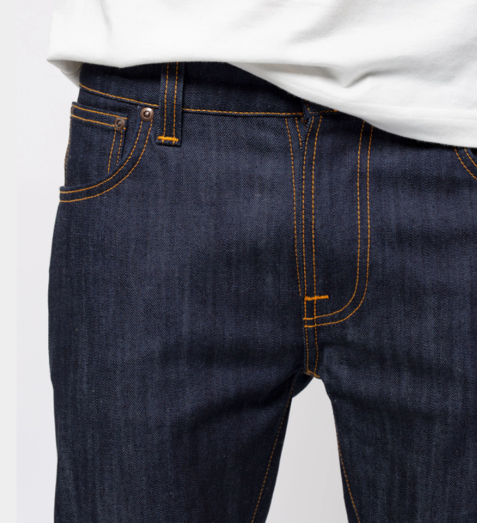 NUDIE JEANS THIN FINN DRY ECRU EMBO 10.75 oz 110268 | eBay