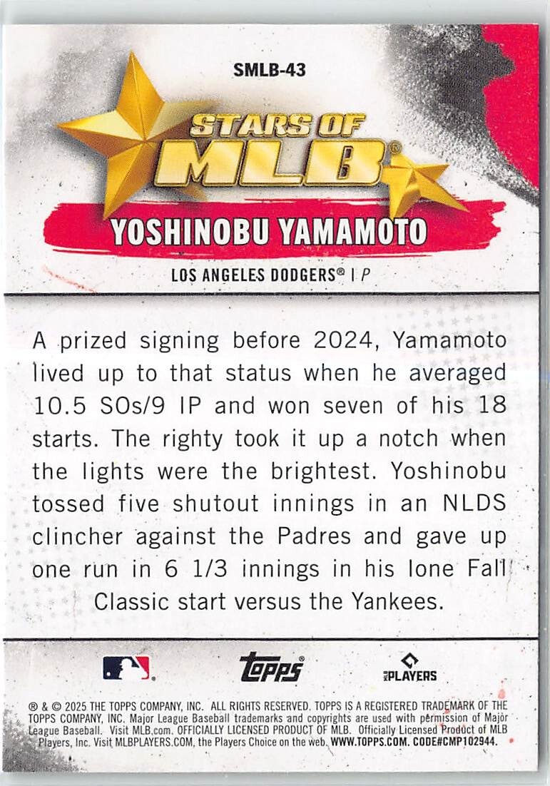 柳葉ページ 2025 Topps Heritage Cartoon Variation Yoshinobu Yamamoto LA