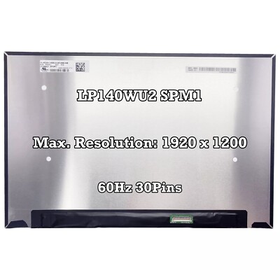 LP140WU2 SPM1 14'' Laptop LCD Screen Replacement Display Panel Matrix 1920×1200