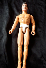 Hasbro Action Man Figure 1993 White Pants Scar & Brown Flock Hair Movable Joints