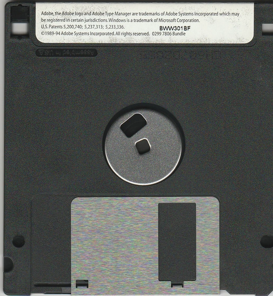 Adobe Type Manager Program Disk for Windows ~ 3.5" Disk ~ 1994 - Image 2 of 2