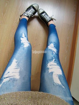 leggings effet jean bleu taille unique,pantalon neuf