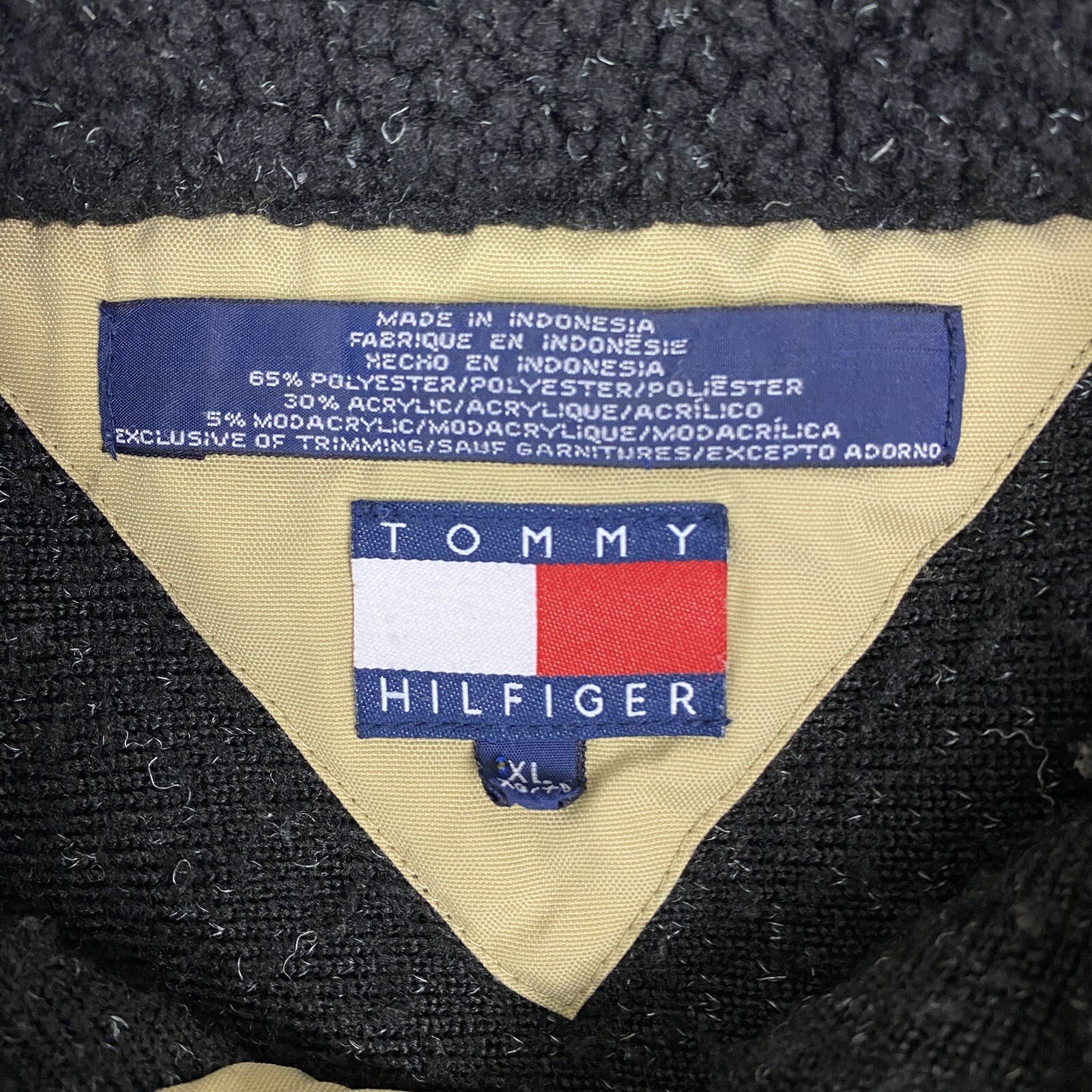 Rare Vintage Tommy Hilfiger Snowflake Winter Heavy Sherpa 1/4 Zip Pullover image 4