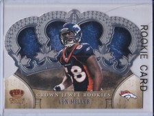 VON MILLER ROOKIE CARD 2011 Denver Broncos Football CROWN ROYALE DIE-CUT $$ RC