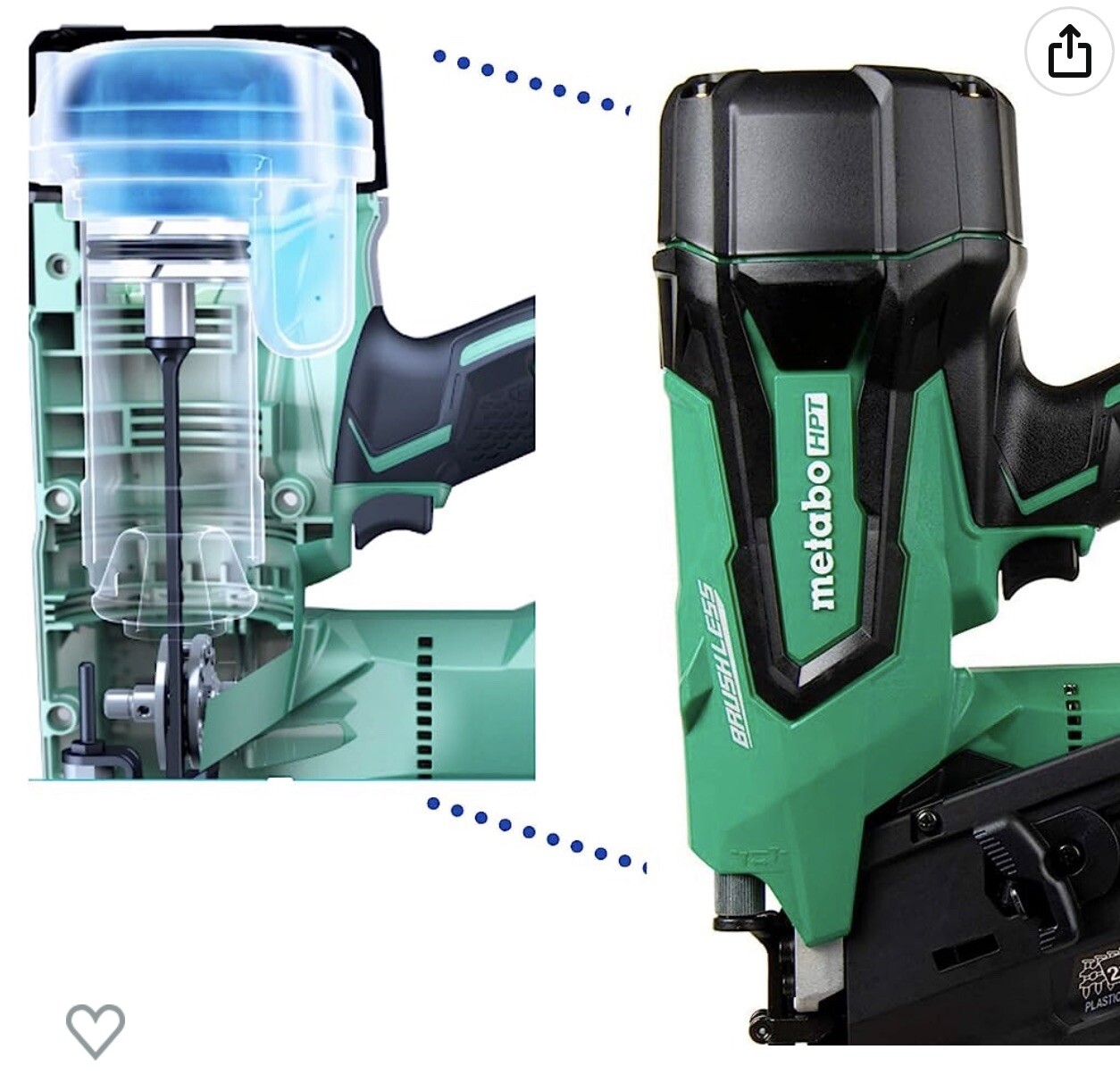 Metabo Hpt 31/2 In. 18V Cordless Plastic Strip Framing Nailer 21