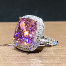 Gorgeous Sprkly Cubic Zircon 925 Silver Filled Ring Wedding Women Ring Sz 6-10