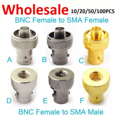Lot Of BNC Female to SMA Female Male RF Adapter for Walkie Talkies Radio Antenna