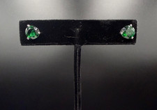 3.50 Carat Natural Emerald Stud Earrings Sterling Silver 925 Round Cut Green Gem
