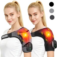 Cordless Heated Vibration Shoulder Massager Shoulder Brace for Joint Pain Relief