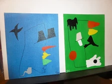 Homage to Miro/Blue & Homage to Miro/Green Original Paintings