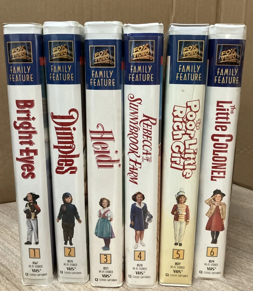 Lot Of 12 Shirley Temple Classic VHS Collectors Set Fox Family Feature + 1 More Foto 2 de 4