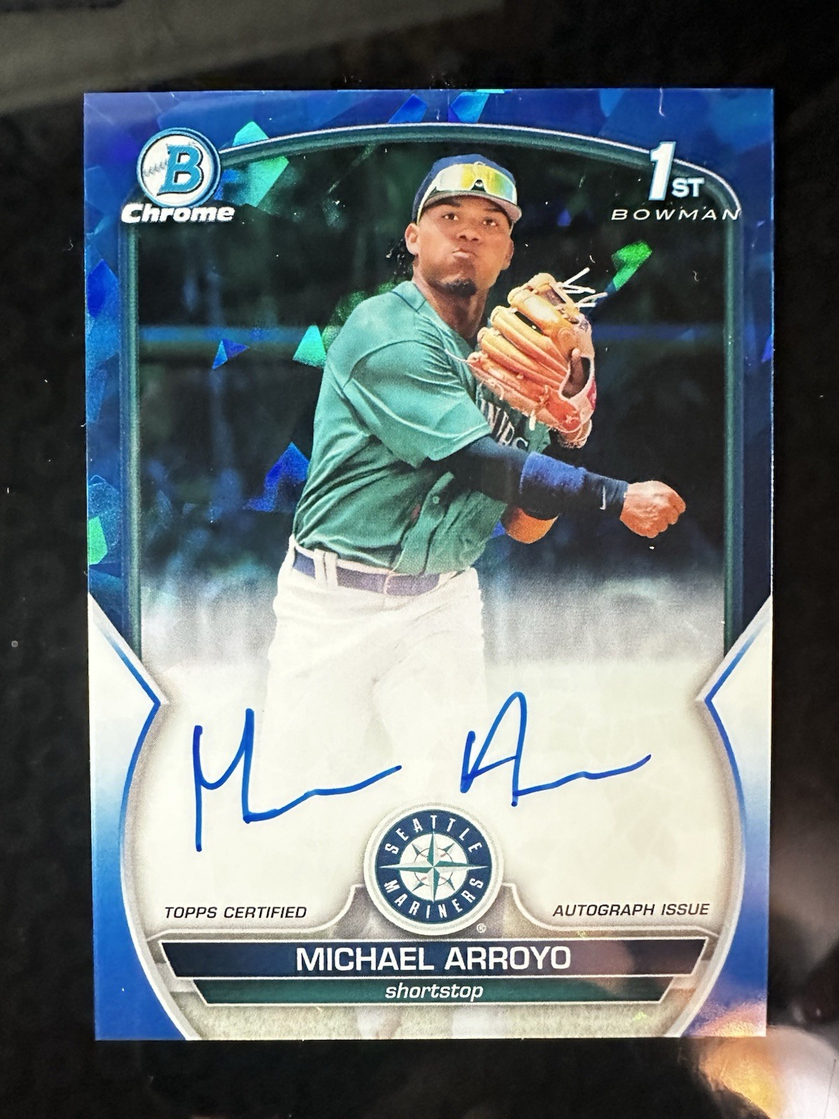 2023 Bowman Sapphire Chrome Refractor Auto Autograph Michael Arroyo RC #BSPA-MA