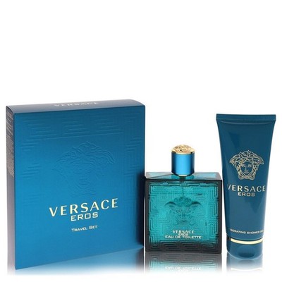 Eros by Versace Geschenkset 100ml Eau De Toilette Spray, 100ml Duschgel für Herren