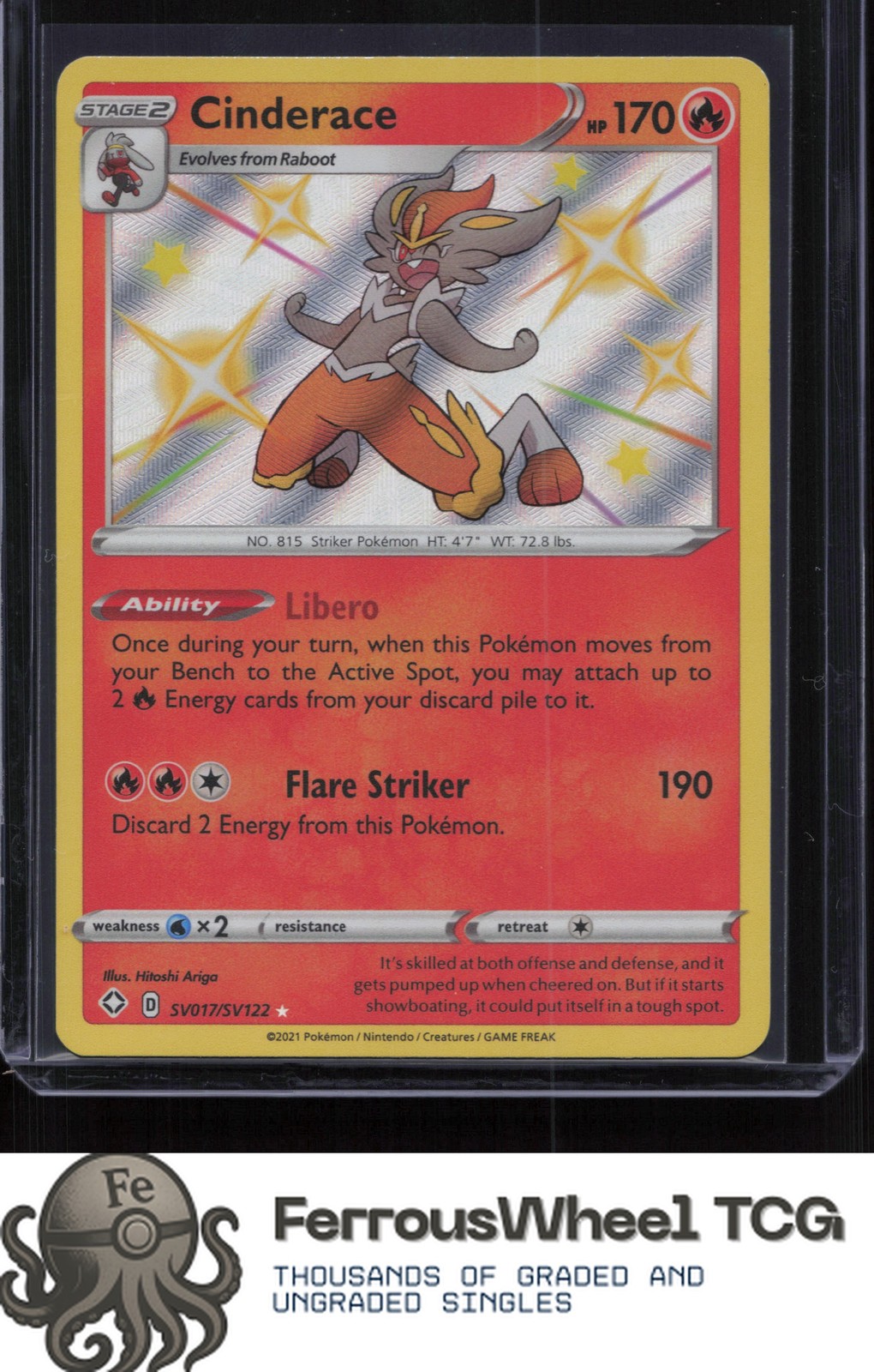 Cinderace SV017/SV122 - Shining Fates: Shiny Vault - (NM-/LP+)