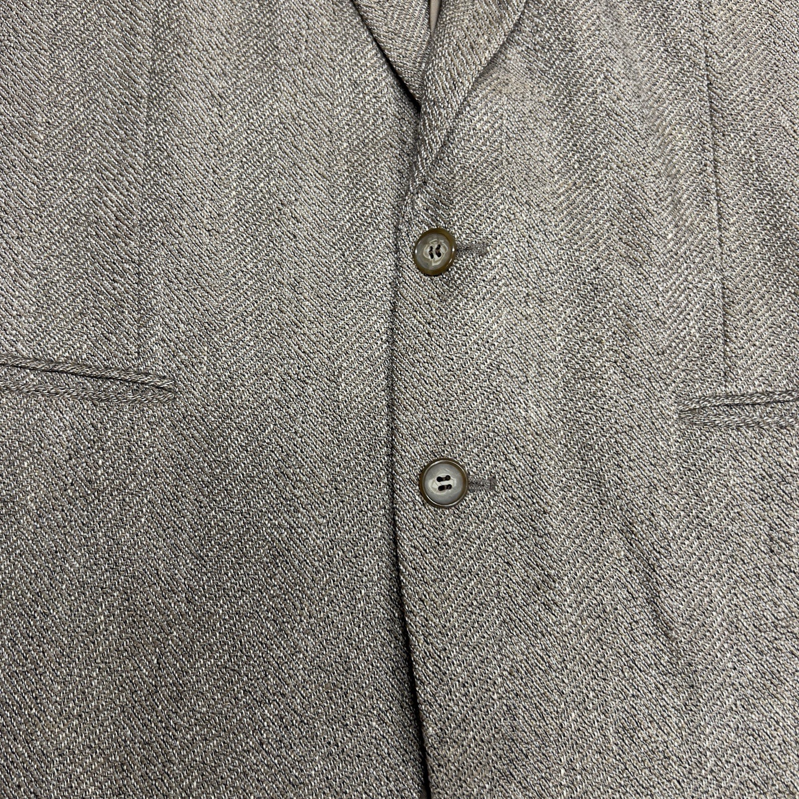 Yves Saint Laurent Cappotto Sportivo Uomo 40 Marrone Spina di Pesce Lana Blazer Made France