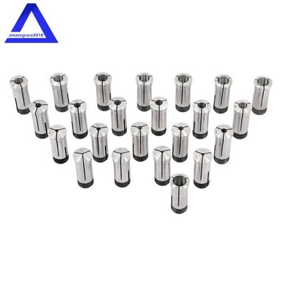 23 Pack Metric 5C Collet Set 3mm - 25mm × 1mm High Precision 0.0005'' Accuracy