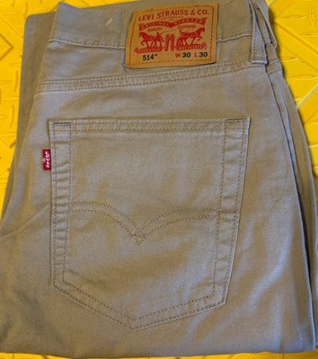 Levi s 514 Straight Fit Jeans Men s 30x30 Tan Khaki Stretch Mid Rise