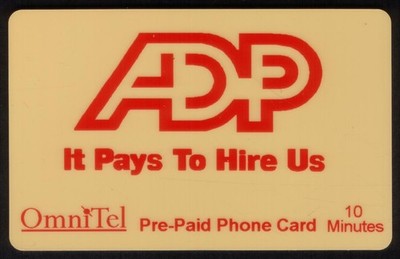10m ADP: Automatic Data Processing (Payroll Company) Phone Card
