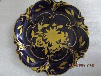Ilmenau Etch Kobalt Germany Black And Gold Curio Plate Dish 7.50'' [#104]