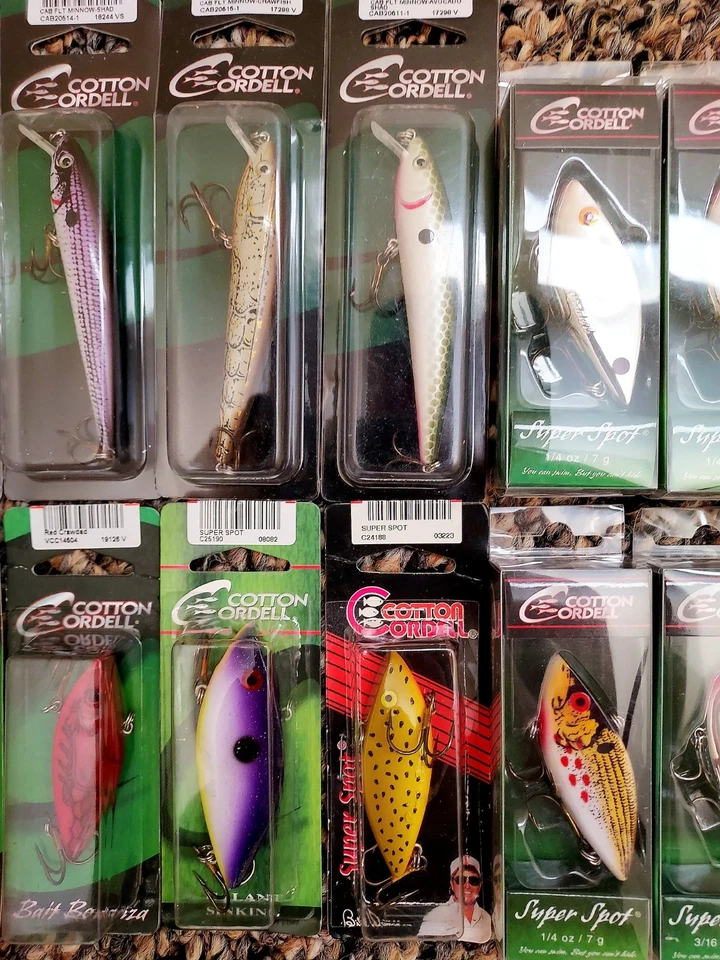 12 Lures Cotton Cordell Super Shad Minnow Shad Super Spot Fishing Lot Bill Dance - Image 3 of 4
