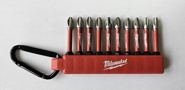 Milwaukee Bitsatz 10-Teilig Shockwave Bitset Schlagfest Profi Ph Pz Tx Karabiner-image