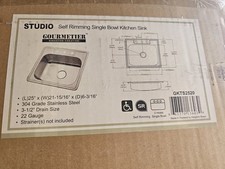 Gourmetier GKTS2520 25" Stainless Steel Drop-in Single Bowl Kitchen Sink, Bru...