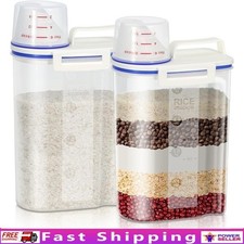 Airtight Rice Storage Container 2 Pack Food Organizer W/ Easy Pour Spout New