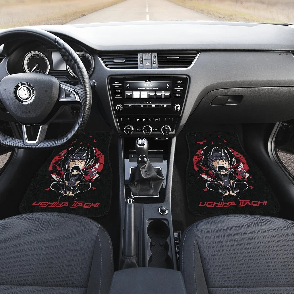 Itachi Akatsuki Black Car Floor Mats, Akatsuki Anime Car Accessorries