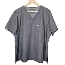 Figs Gray FW1000 Catarina Womens One-Pocket V-neck Scrub Medical Top Size XXL