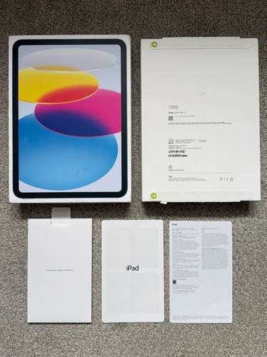 Apple iPad A16 11th Gen 128GB Blue Empty Box & Inserts Only A3354 MD4A4LL/A USED