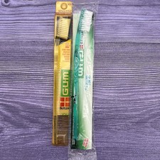 2 LOT GUM 434 SENSITIVE Full Head Angle Handle DOME TRIM Toothbrush Discontinued
