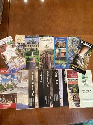 Maps Travel pamphlet  Gettysburg Mormon Trail, trains rail to Trail ephemera