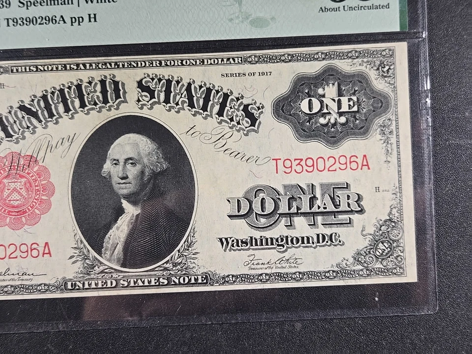 1917 US $1 U.S. Note - Speelman/White - Fr. 39- AU-55 EPQ (PMG) - Image 3 of 4