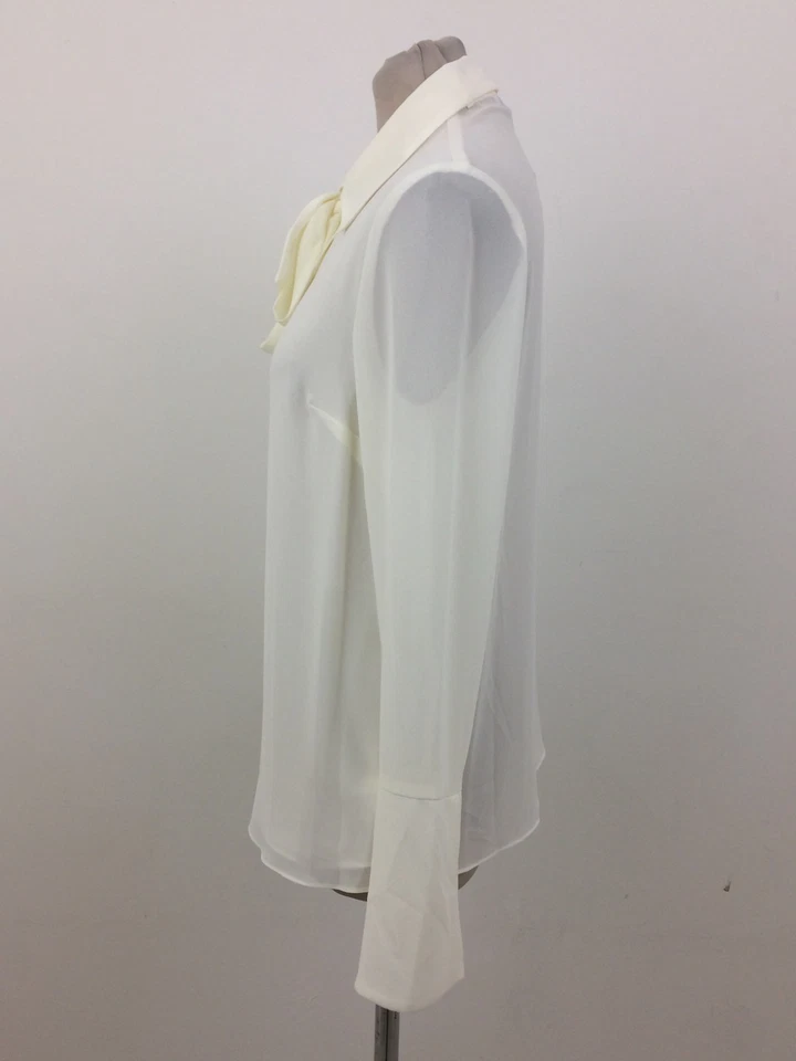 Next Blusa Mujer Talla 10 Marfil Cuello Manga Larga Botones Nueva F1 Foto 3 de 4