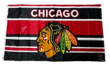 CONNOR BEDARD signed (Chicago Blackhawks) hockey Banner 3x5 Flag PSA/DNA AP22747
