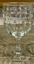 4 Vintage Anchor Hocking Hawthorne “Country Accents” Wine Glasses Goblets 10 oz
