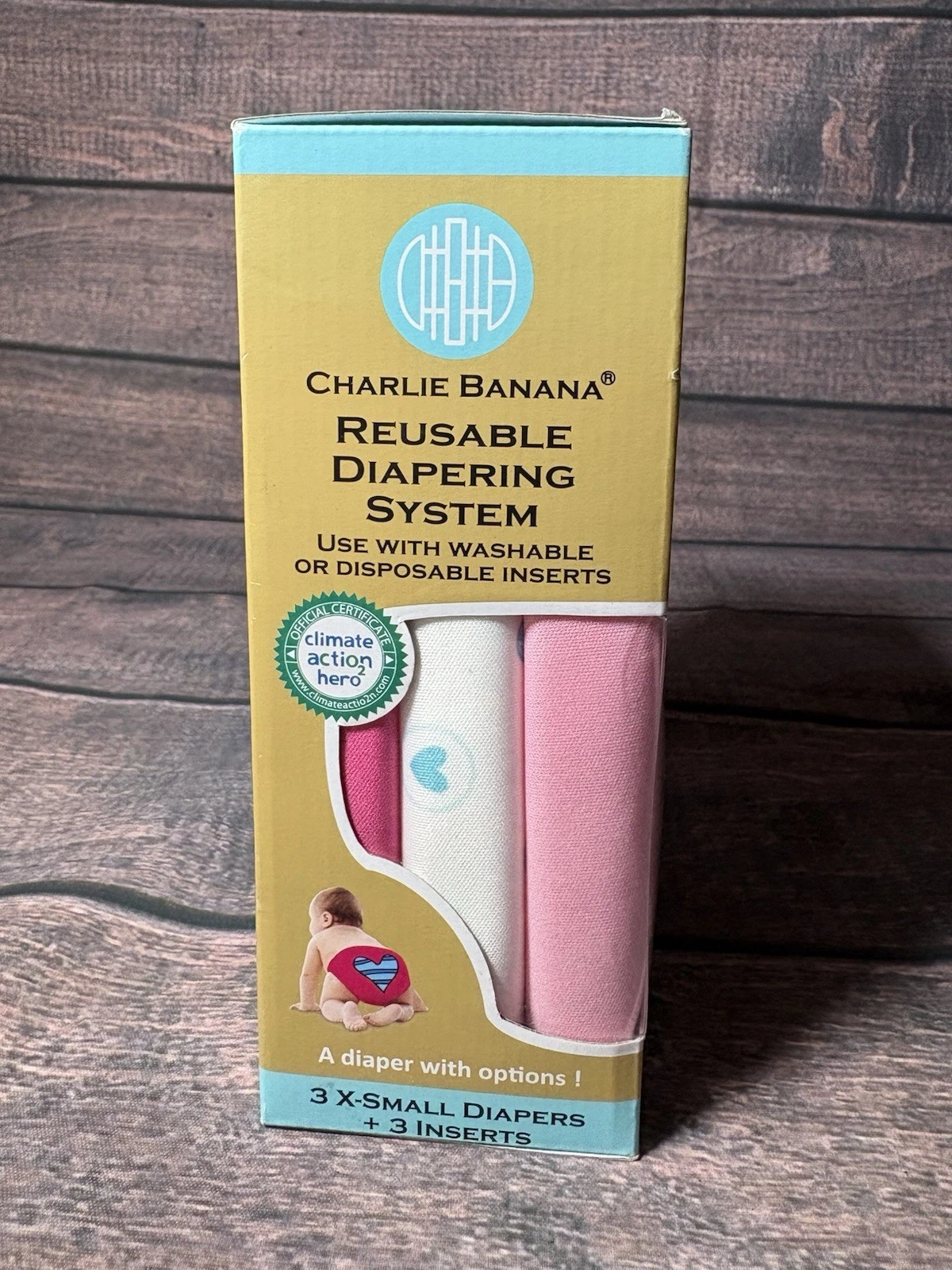 Charlie Banana Reusable Diapers 3x-small 3 Inserts