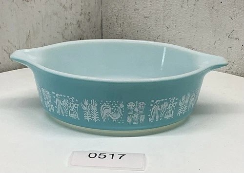 Vintage PYREX Turquoise Amish Butter print 471 Dish 1PT 🔥