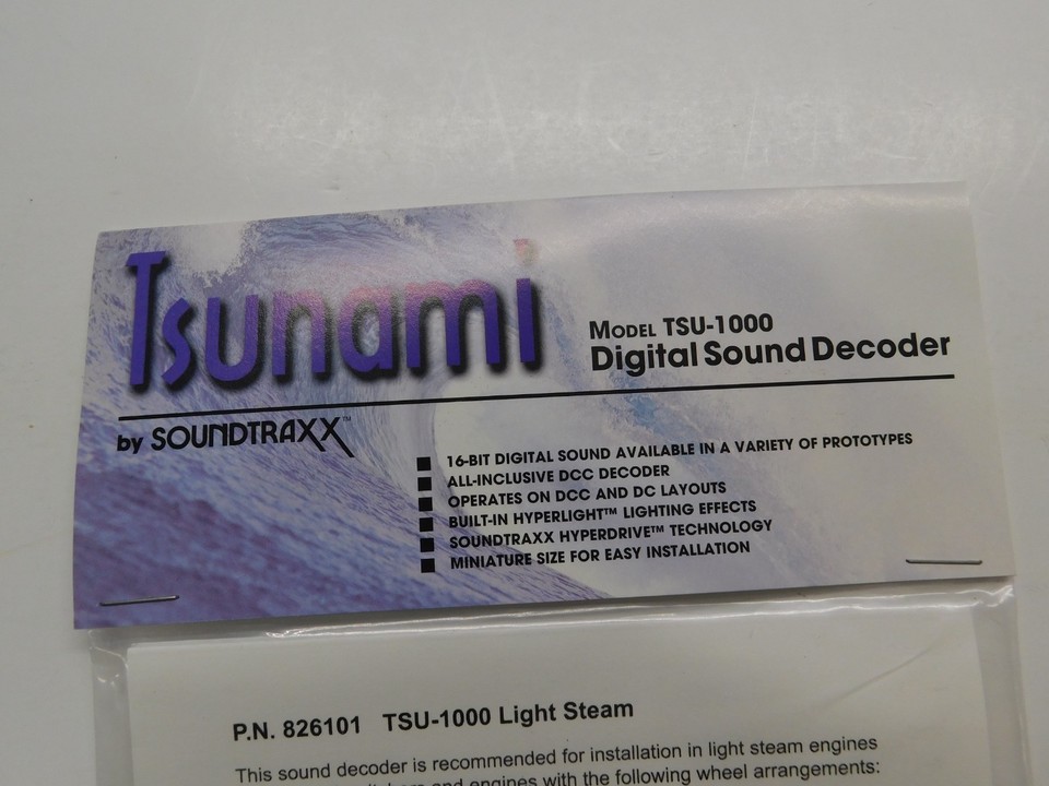 Soundtraxx Tsunami PN 826101 TSU-1000 Digital Sound Decoder Light Steam ...